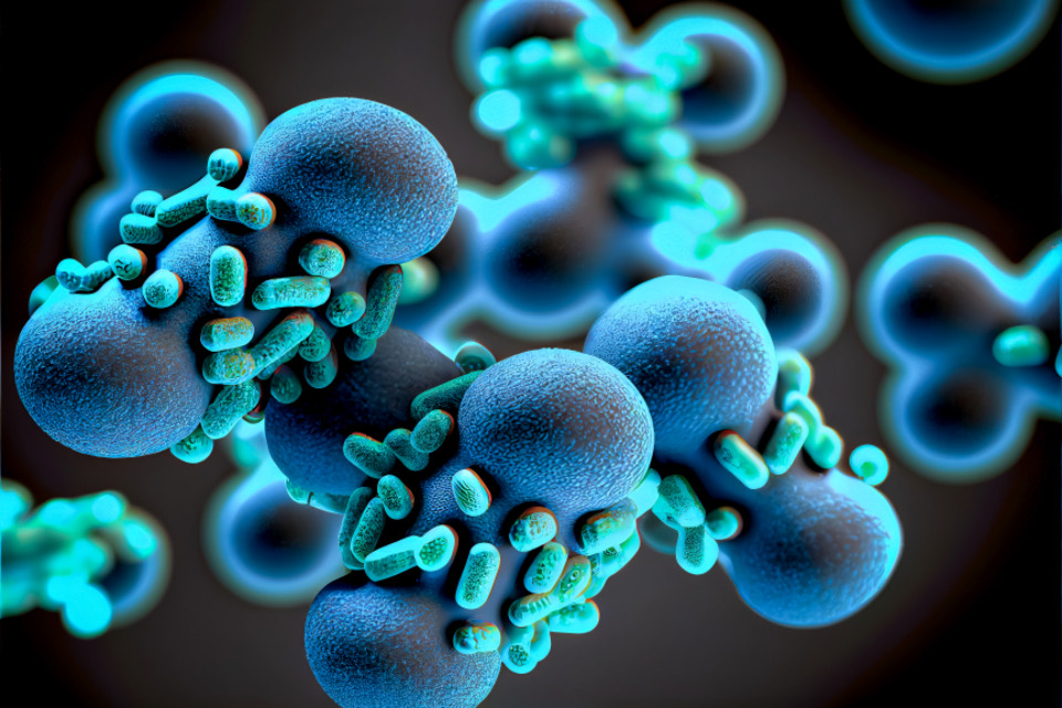 A scientific visualisation of cell structures